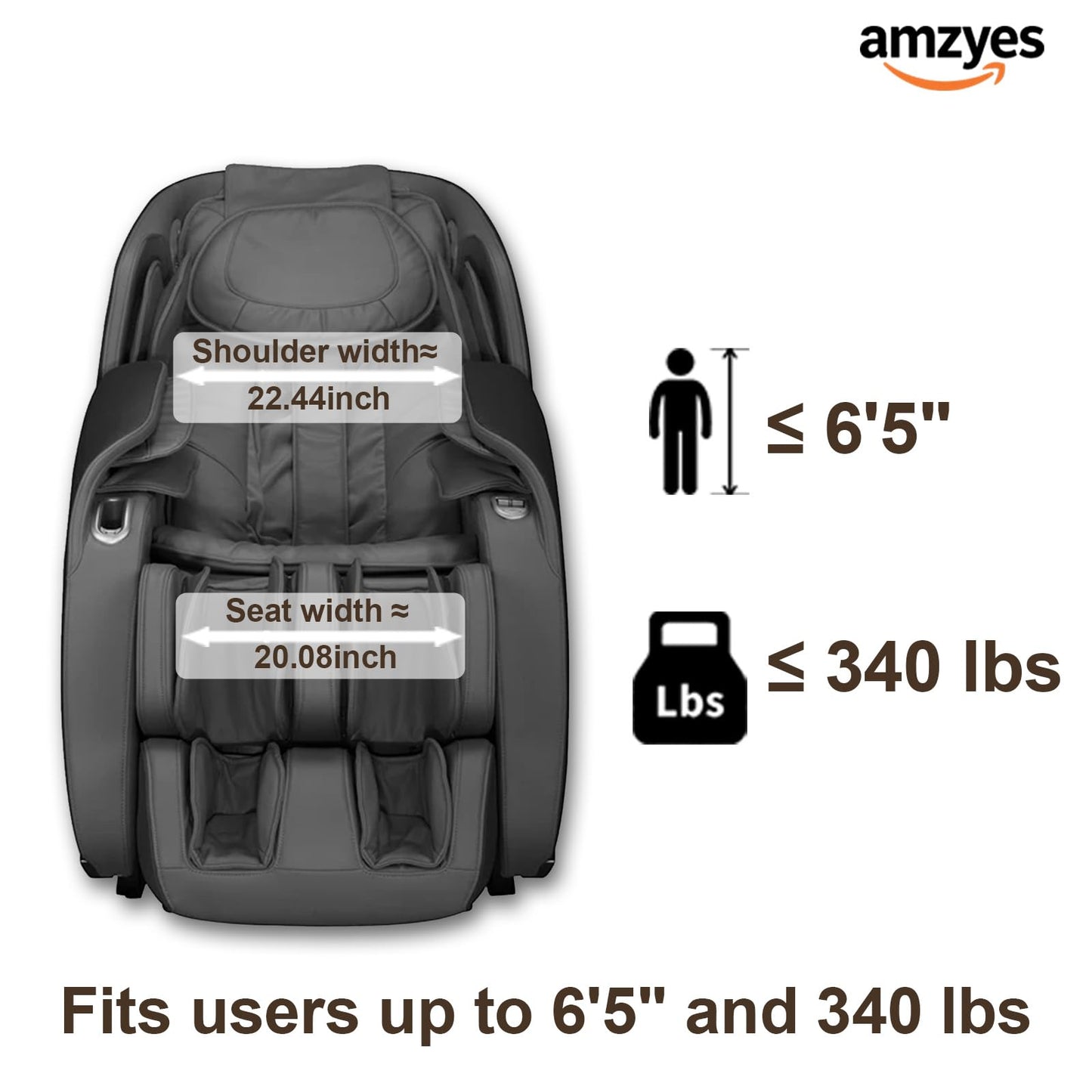 Amzyes 2026 4D Massage Chair Full Body, 17 Modes Zero Gravity Shiatsu Massage Chair with Yoga Stretch, 53.15 in SL Track, Back, Foot, Neck and Shoulder Massage, Bluetooth Speaker, Home, Black