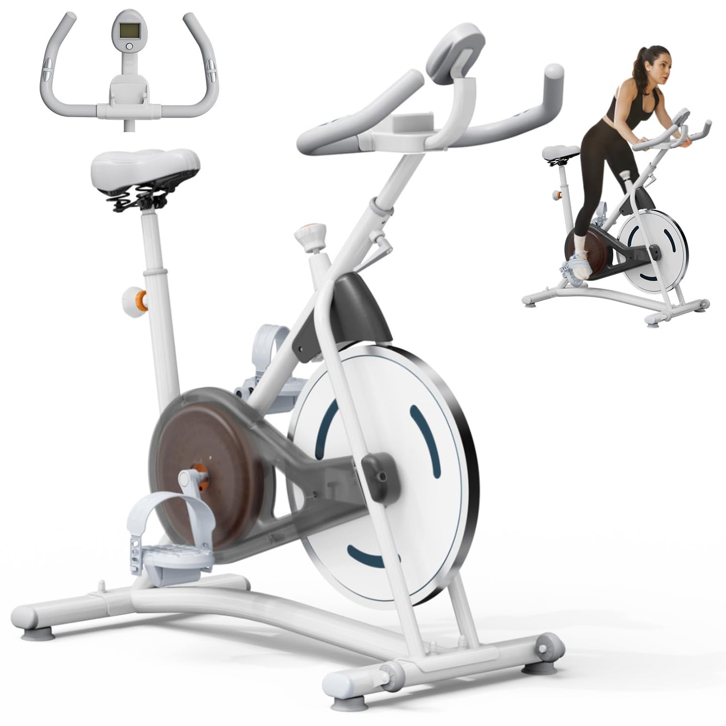 Exercise Bike, Stationary Bikes for Home, Compact Indoor Cycling Bike