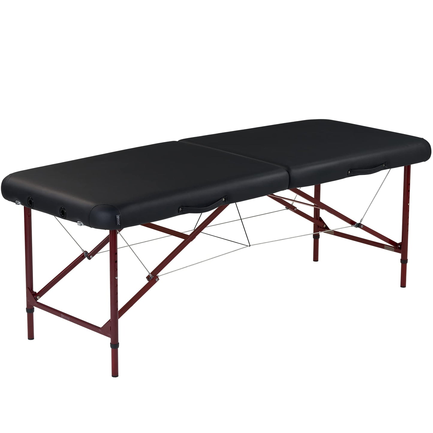 Master Massage Zephyr Lightweight Portable Massage Table Package – Professional Folding Spa Bed, Tattoo Table with Carrying Case (Black, Maroon)