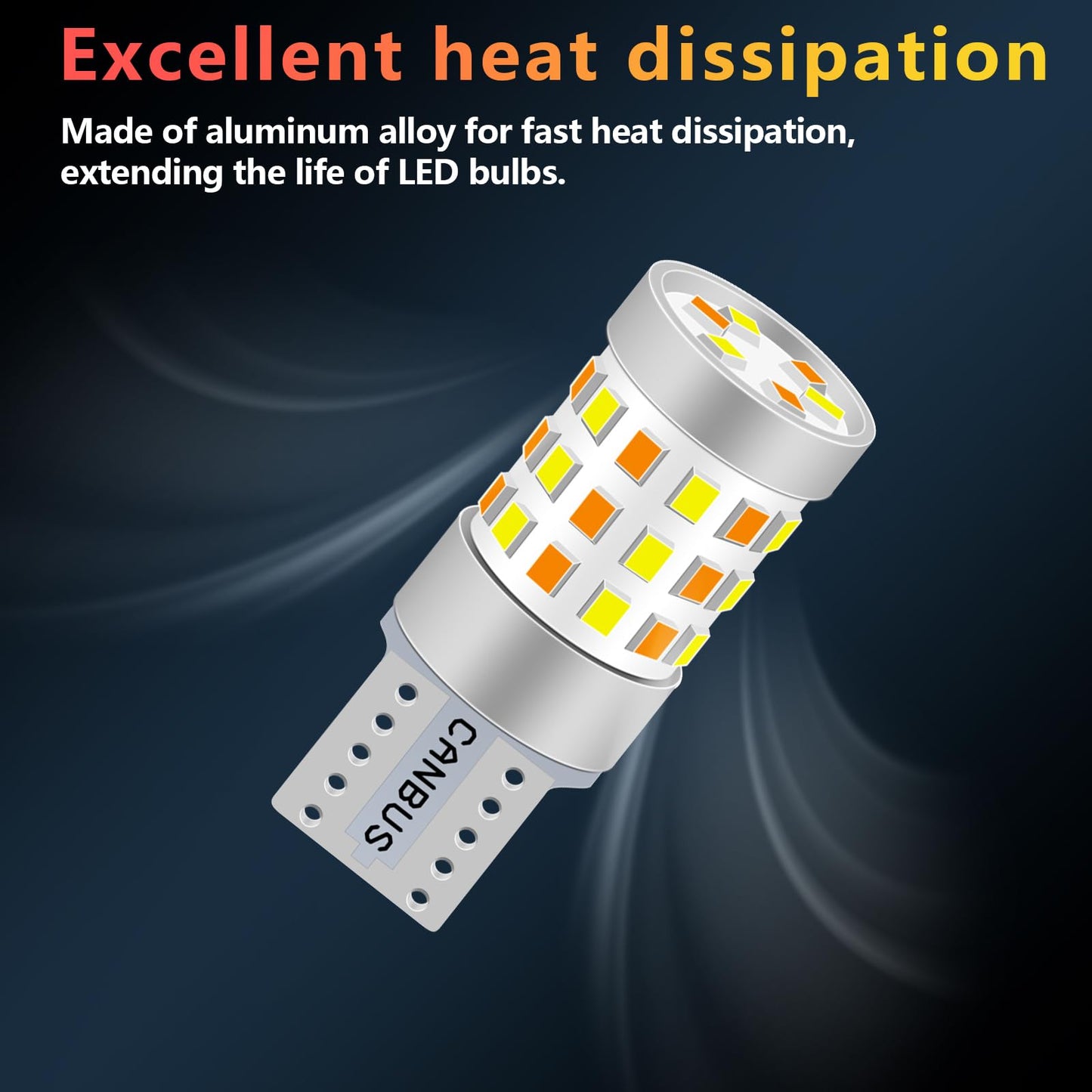 Fenikso LED Light Bulb 42SMD Switchback W5W T10 White/Amber for Car Dome Map License Plate Dash Instrument Lights 2Pcs