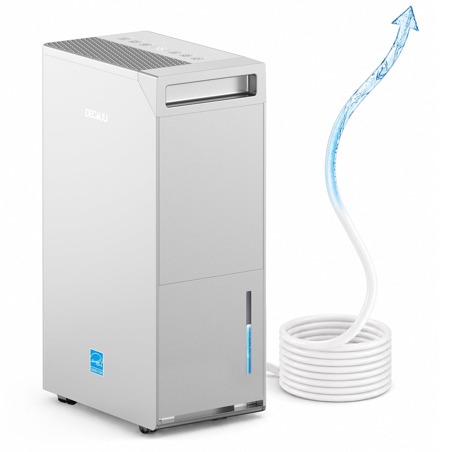 DECIUU 5000 Sq.Ft Dehumidifier with Pump, Up to 16.4 Ft Vertical Drainage, ENERGY STAR Most Efficient 2024, Max 100 Pint Moisture Removal, Smart Humidity Control for Basement, Home & Garage