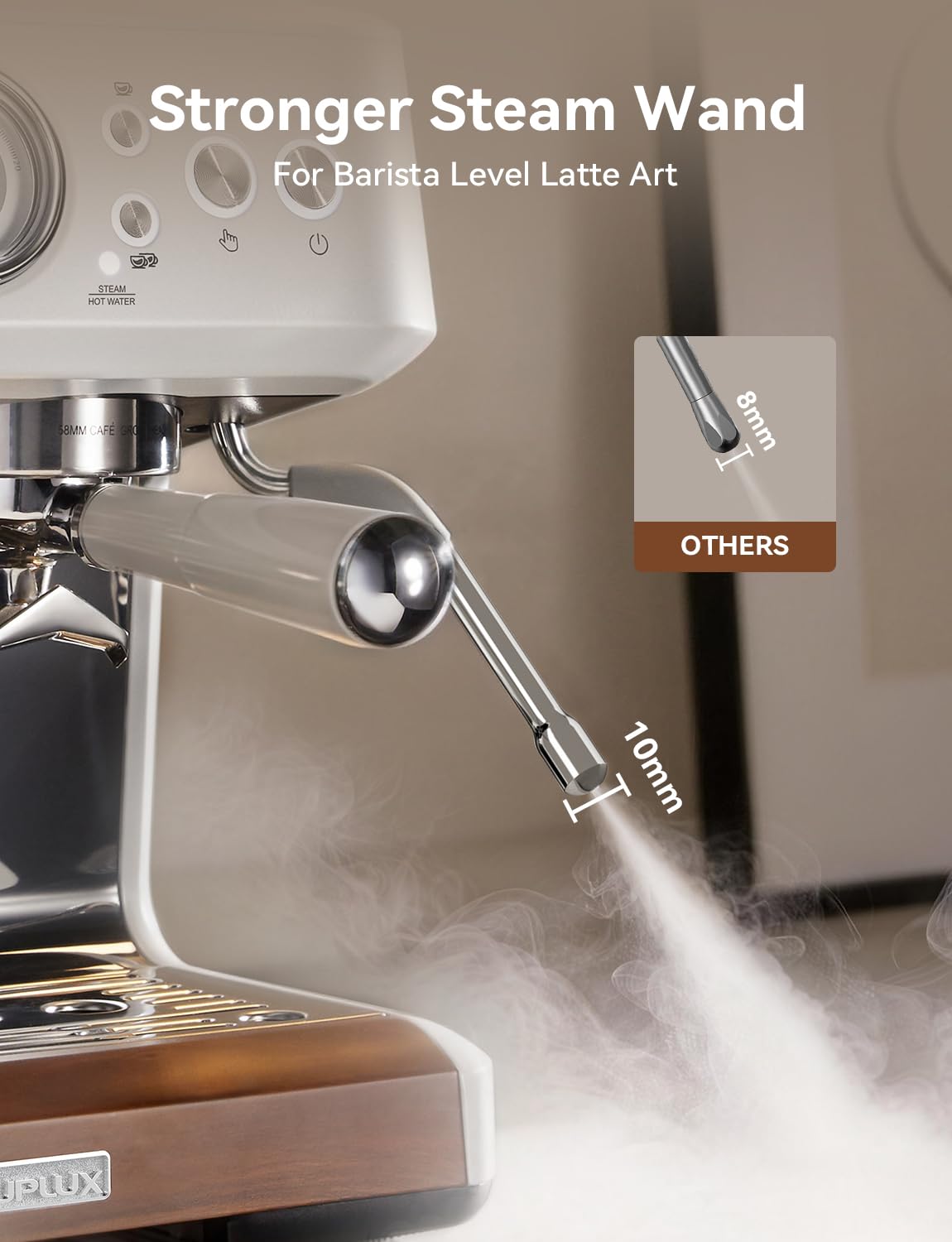 COUPLUX Espresso Machine with Grinder, 58MM Café (2026 UPGRADED) Espresso Machine with Anti-Static Grinder/Milk Steam Wand 15 Bar Espresso Coffee Machines For Home Cappuccino & Latte Stainless Steel