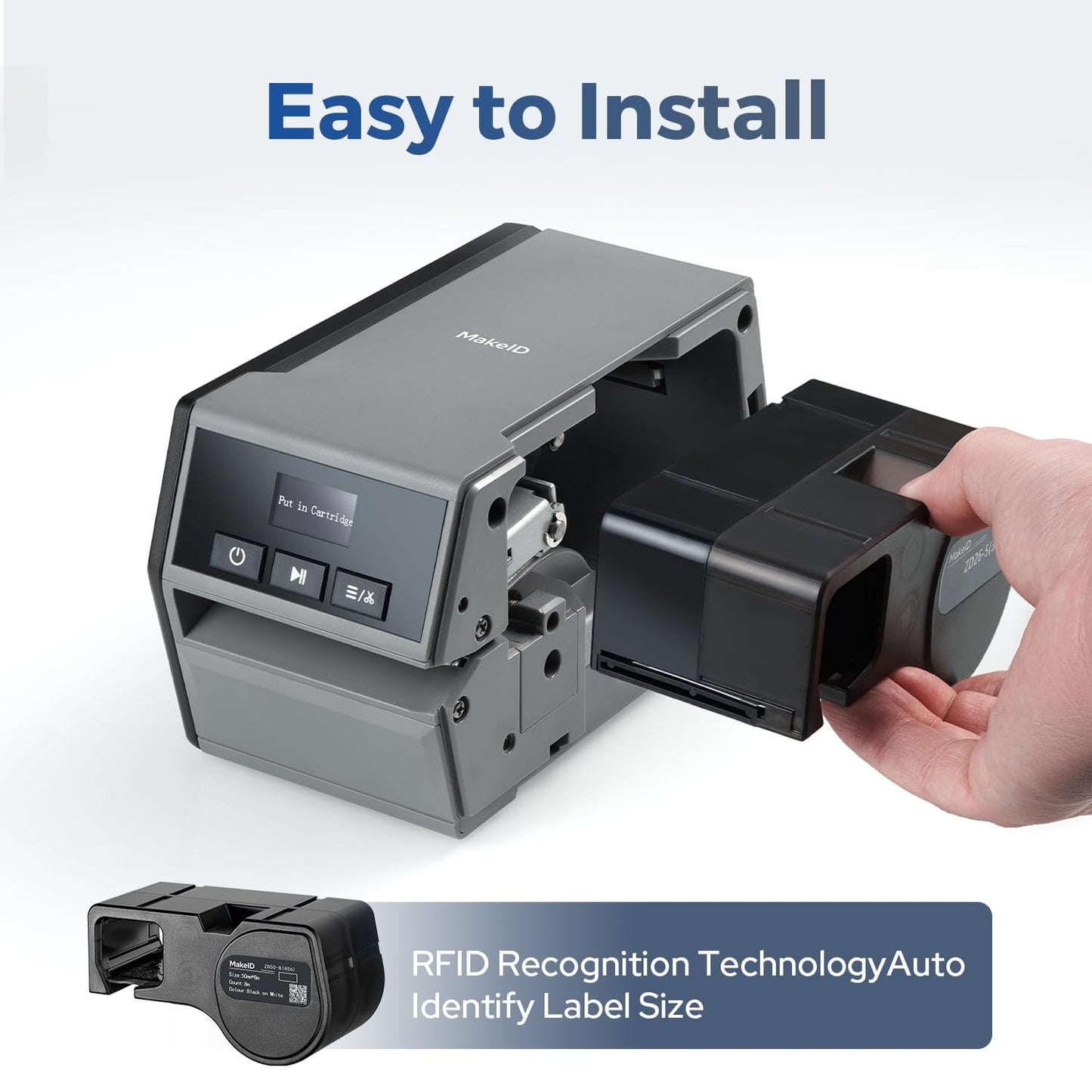 Makeid D50 Industrial Label Printer, Desktop Label Maker 2" Print Head, Mobile APP & PC Editor Compatible, 2600mAh Li-ion Battery, Come with 1.97" W x 26.24ft L Label Heavy-Duty Labeler for Job Sites