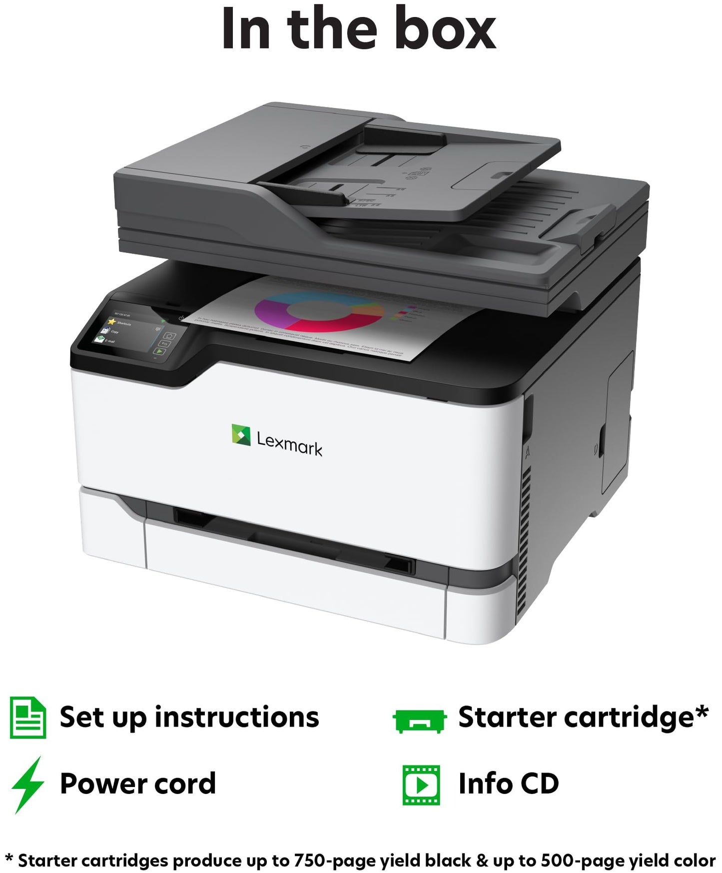 Lexmark CX331adwe Laser Printer - Color - 26 ppm Mono / 26 ppm Color - 600 dpi Print - Automatic Duplex Print - Wireless LAN, White (40N9070)