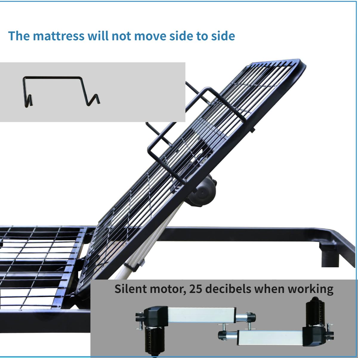 MICOUD Adjustable Bed Frame Full Metal Frame Bears 705 lbs Head and Legs Can Lift Independently, Zero Gravity Prevents Snoring and Acid Reflux Black Quick Installation Twin XL (Twin XL)