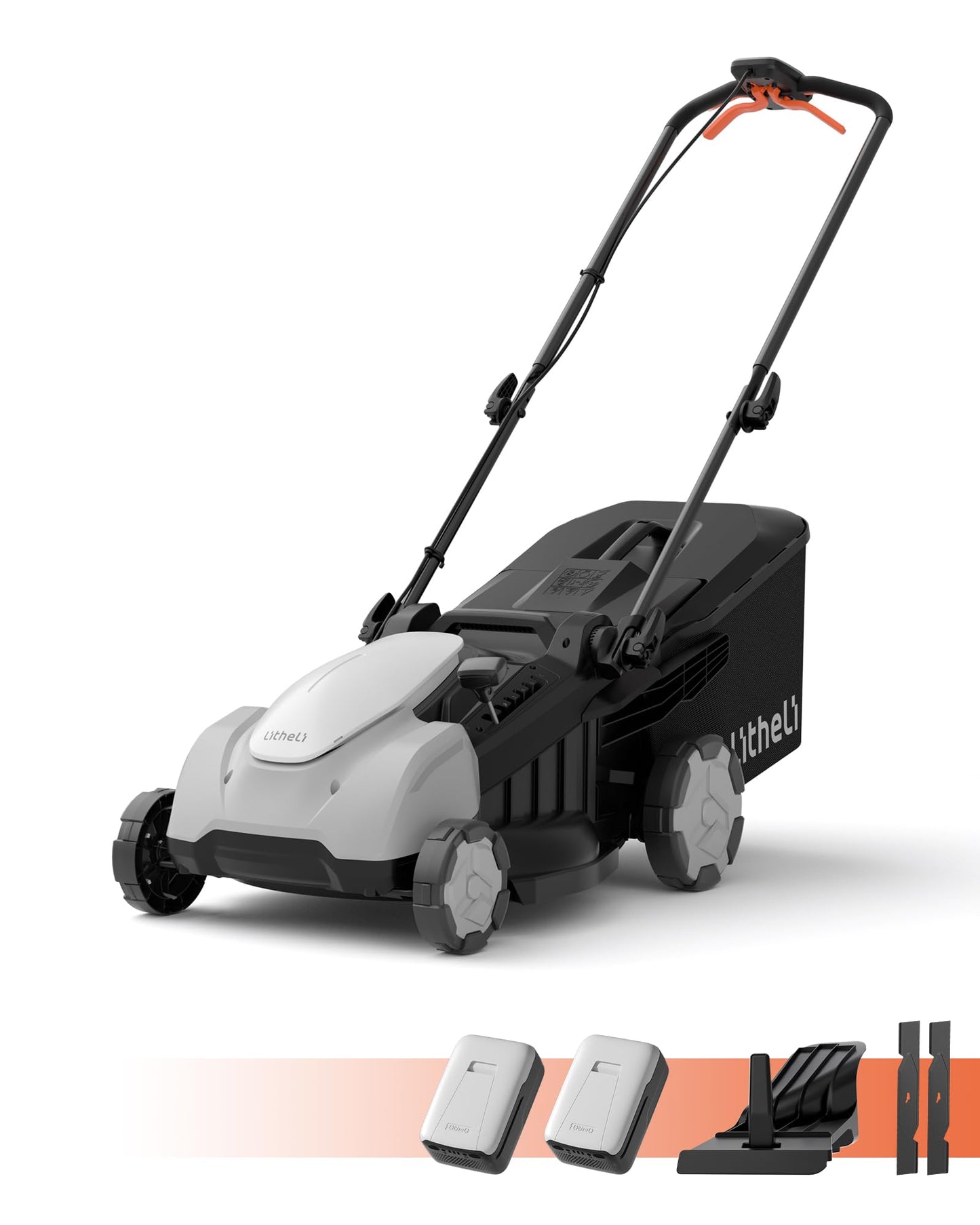 Litheli 18-inch 40V Self-Propelled Brushless Lawn Mower for Garden Yards, Lightweight Cordless Mower with 6-Position Height Adjustment, 2×5.0Ah Batteries Included
