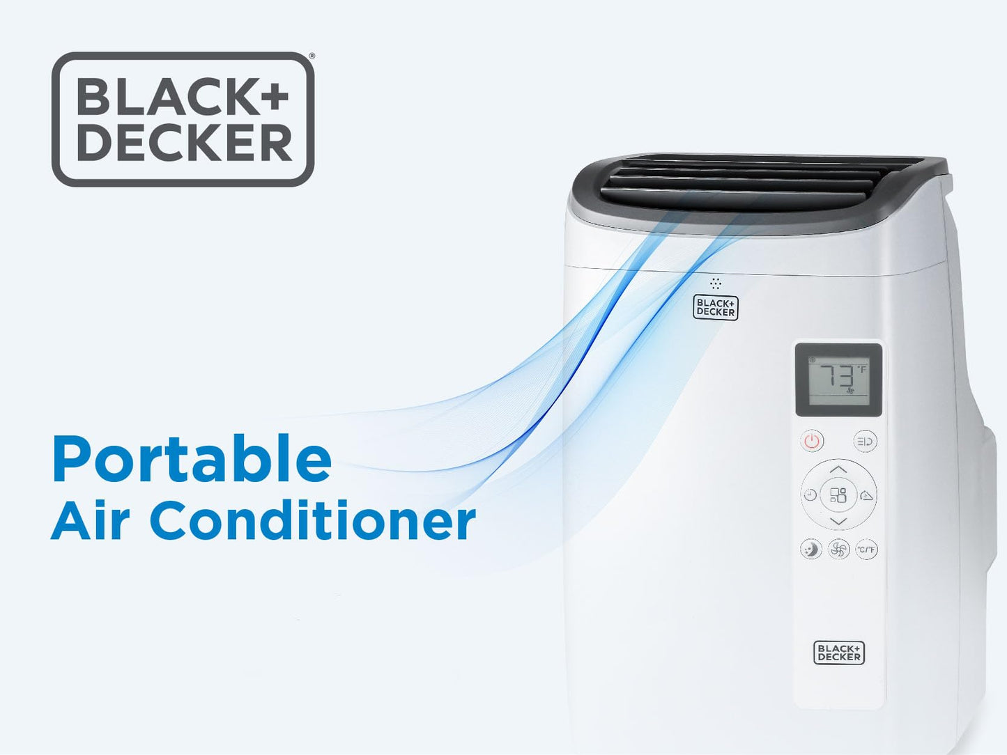 BLACK+DECKER Portable Air Conditioner, 8,000 BTU (3,950 BTU SACC) for Rooms up to 400 Sq. Ft., Portable AC with Follow Me Remote Control and Window Kit, BPACT08WT, White
