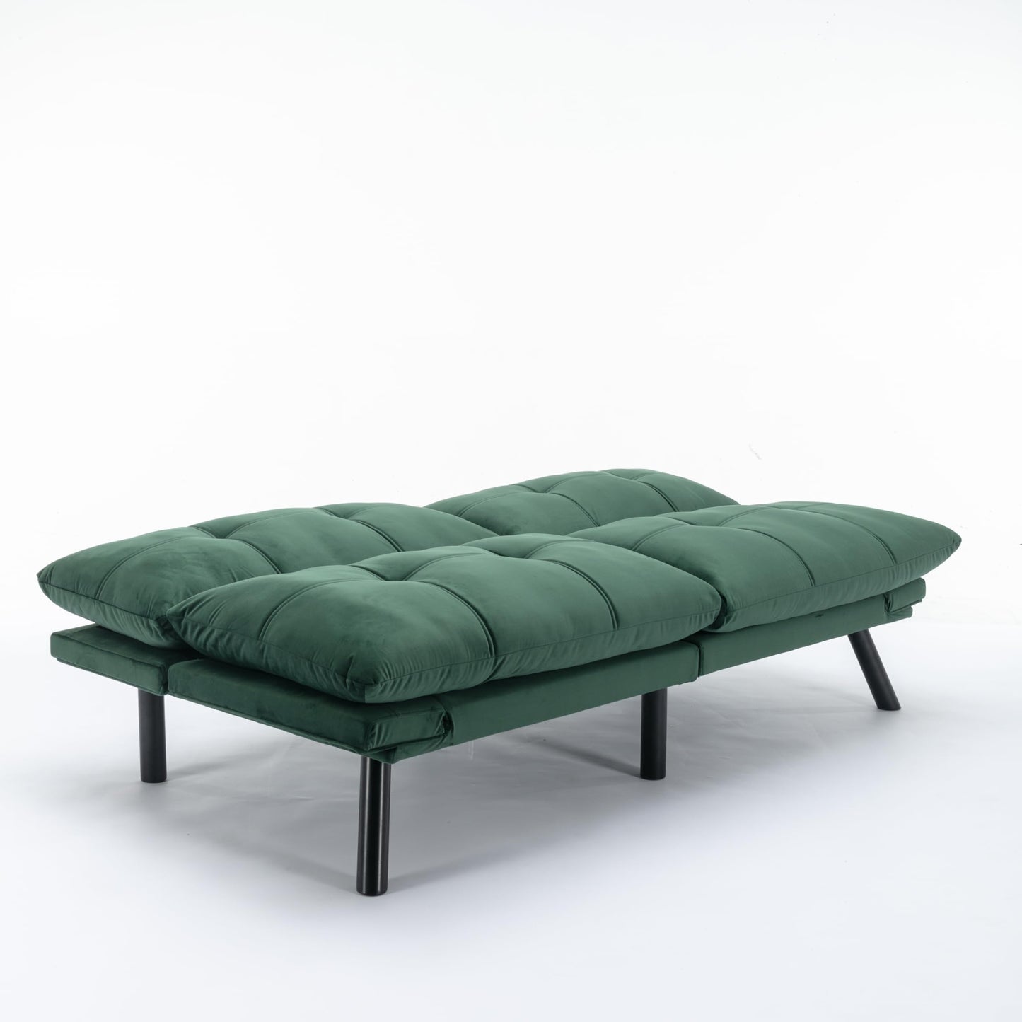 GDFStudio Hayezc Loveseat Sofa, Convertible Sofa Bed, 2-in-1 Folding Modern Futon with Adjustable Armrest & Backrest, 800lbs Capacity Small Apartment Sleeper for Living Room, Office, Emerald Green