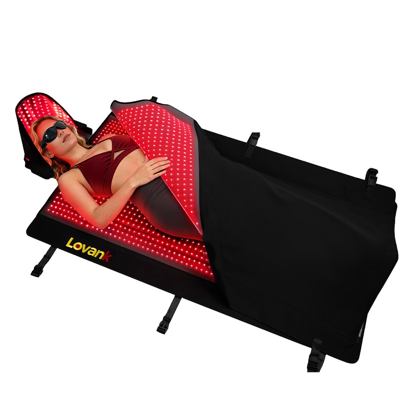 Lovank Red Light Therapy Mat for Full Body Pain Relief, 83" × 33", Medical-Grade TPU Light Therapy Blanket with 2710 Dual-Wave LEDs (660nm & 850nm)