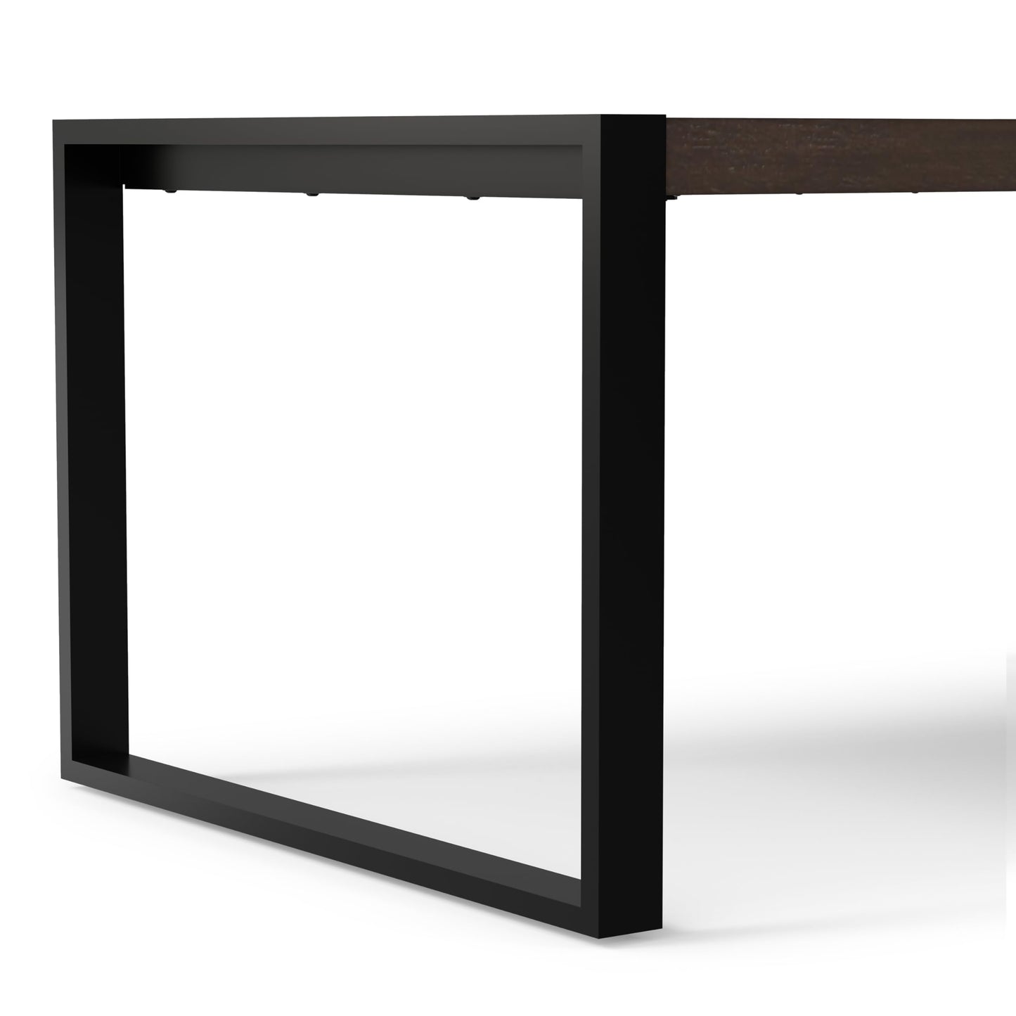 SIMPLIHOME McKenzie Dining Table - 66 inch Wide Solid Mango Wood Rectangular Table in Smoky Grey, Modern Industrial Style for Dining Room or Kitchen with Black Powder-Coated Iron Legs, Seats 4