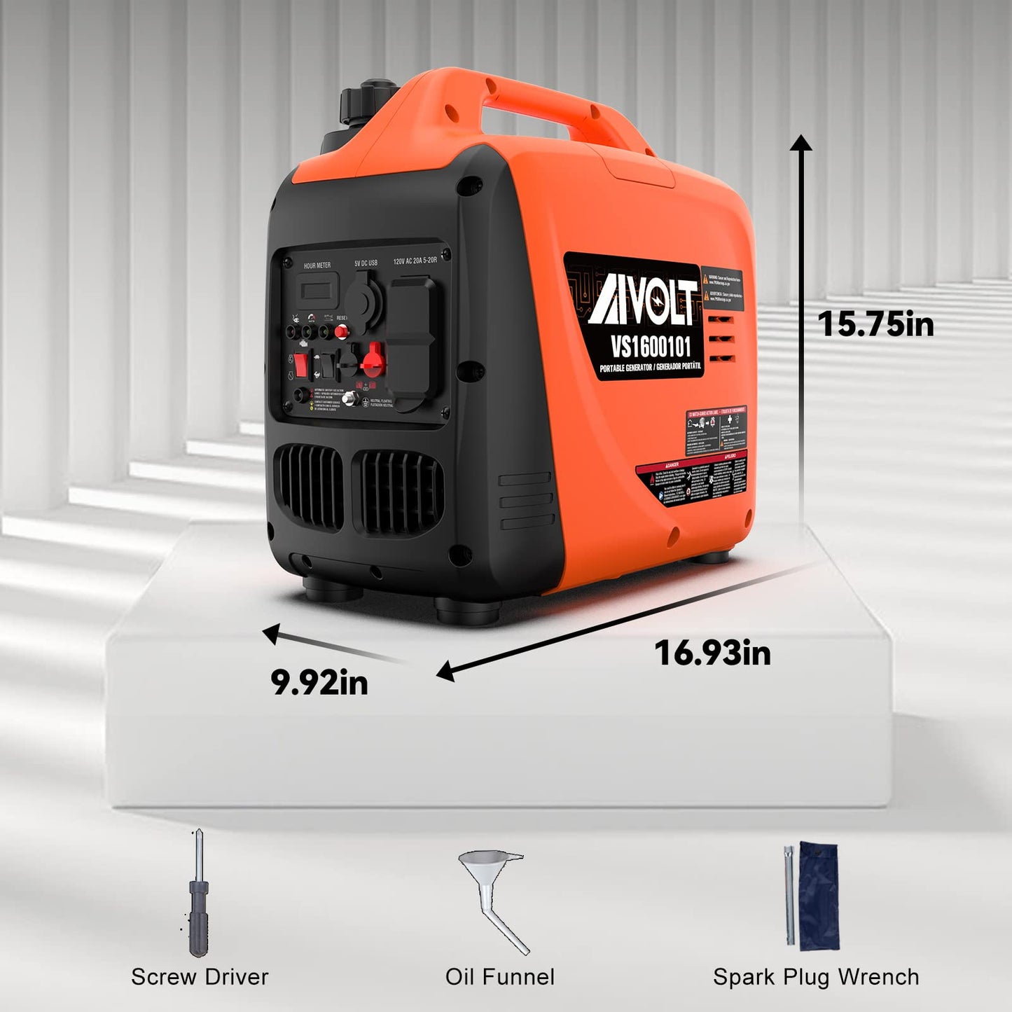 AIVOLT 1600W Super Quiet Inverter Generator, Ultra Lightweight Gas Powered Portable Generator for Camping & Home Use, EPA Compliant