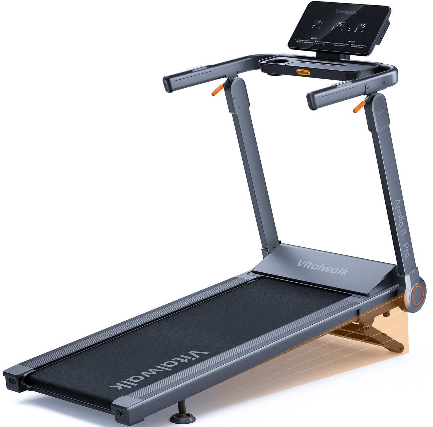 Vitalwalk Foldable Treadmill with Auto Incline, 48"x18" Wide Running Belt, 10MPH, 3.5HP Brushless, Walking Pad Treadmill for Home, Auto Folding, No Installation, 350LBS Capacity, APP, 15% Auto Incline