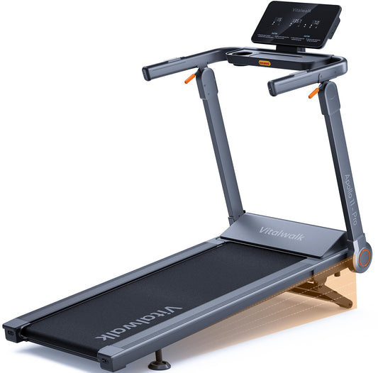 Vitalwalk Foldable Treadmill with Auto Incline, 48"x18" Wide Running Belt, 10MPH, 3.5HP Brushless, Walking Pad Treadmill for Home, Auto Folding, No Installation, 350LBS Capacity, APP, 15% Auto Incline