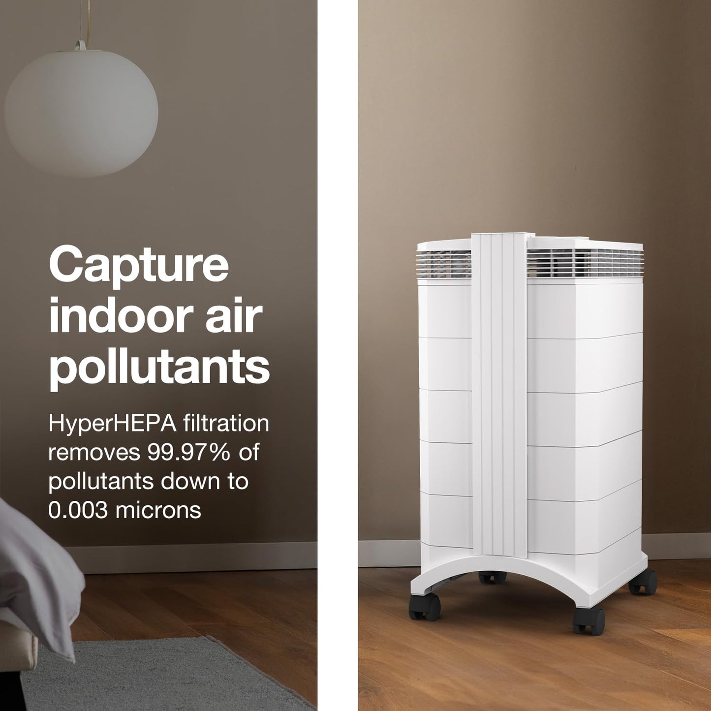 IQAir HealthPro Plus XE Air Purifier - Smart HyperHEPA Filtration for Large Rooms up to 1125 sq ft - Smoke, Viruses, Allergens, Asthma, Mold, Dust, Pets, Swiss Made, WiFi Enabled