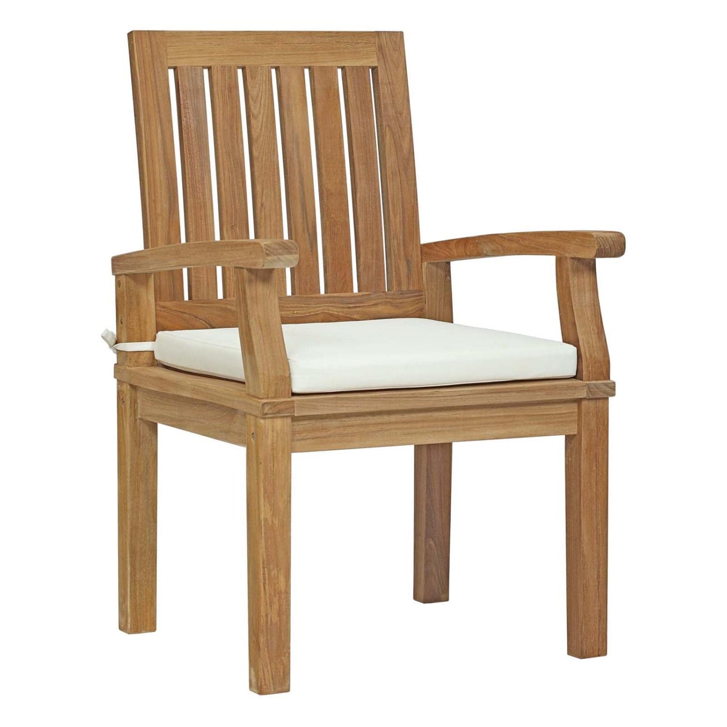 Modway Marina 9 Piece Outdoor Patio Teak Dining Set in Natural White