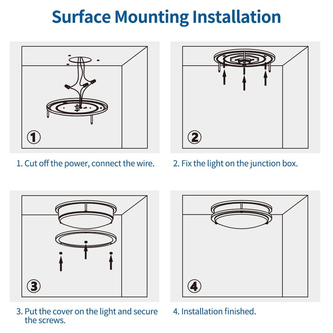 DAKASON LED Flush Mount Ceiling Light Fixture 10in 15W Dimmable 3000K/4000K/5000K Oil Rubbed Bronze CL01R250P15W