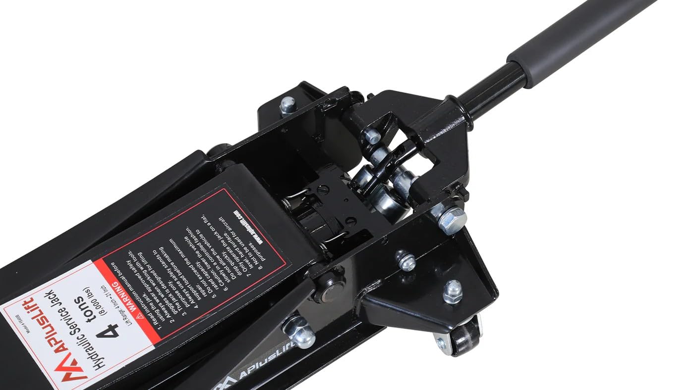 APlusLift FE400B 4 Ton Lower Profile Steel Racing Floor Jack with Dual Pistons Quick Lift Pump for Sport Utility Vehicle, Lifting Range 3-15/16"-21", Black…