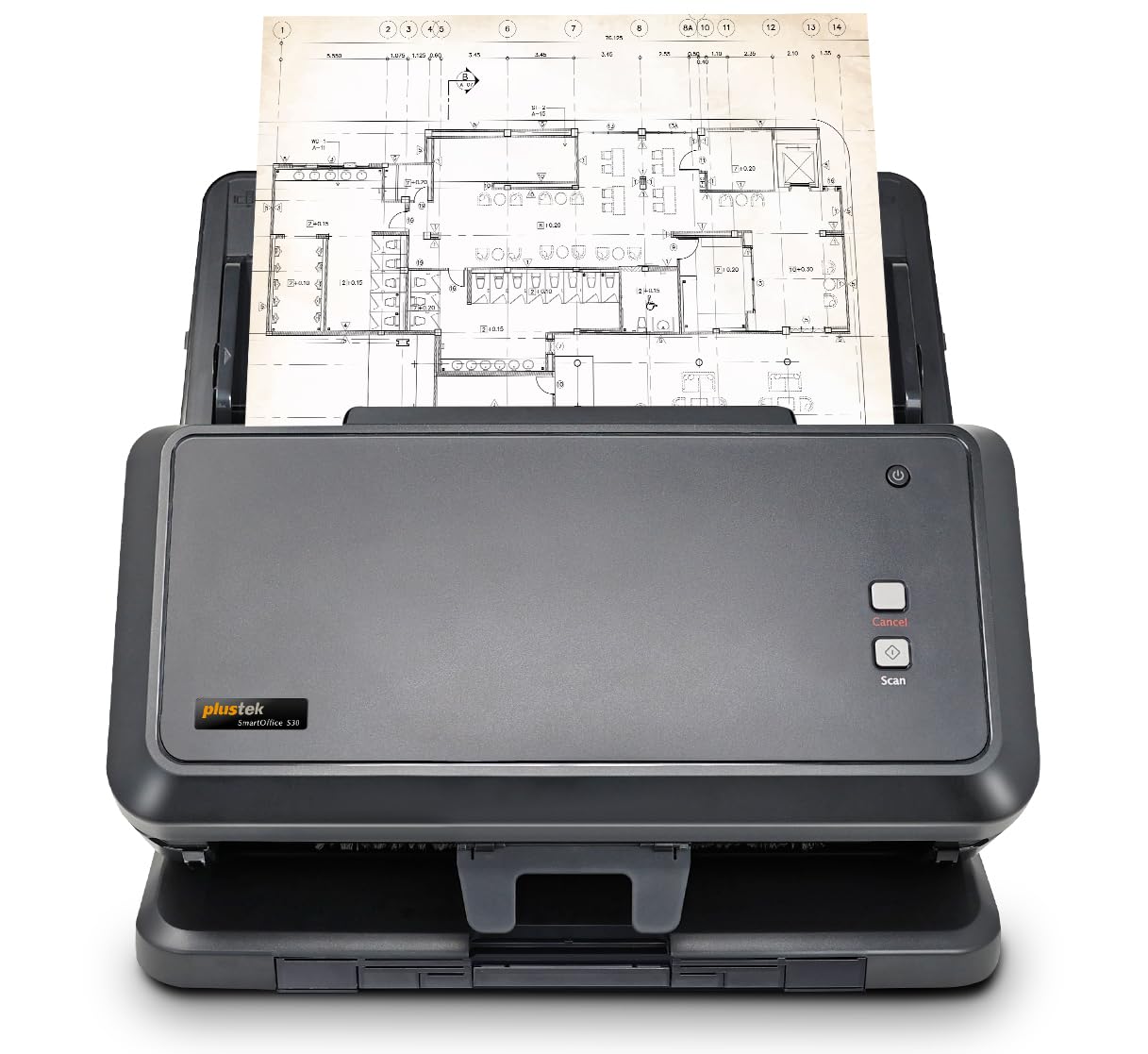 Plustek Wide-Format Color Duplex Document Scanner S30, for Large-Format Document Scan, Scans Wide Up to 12" and Long Up to 200", 100-Sheet Duplex Auto Document Feeder