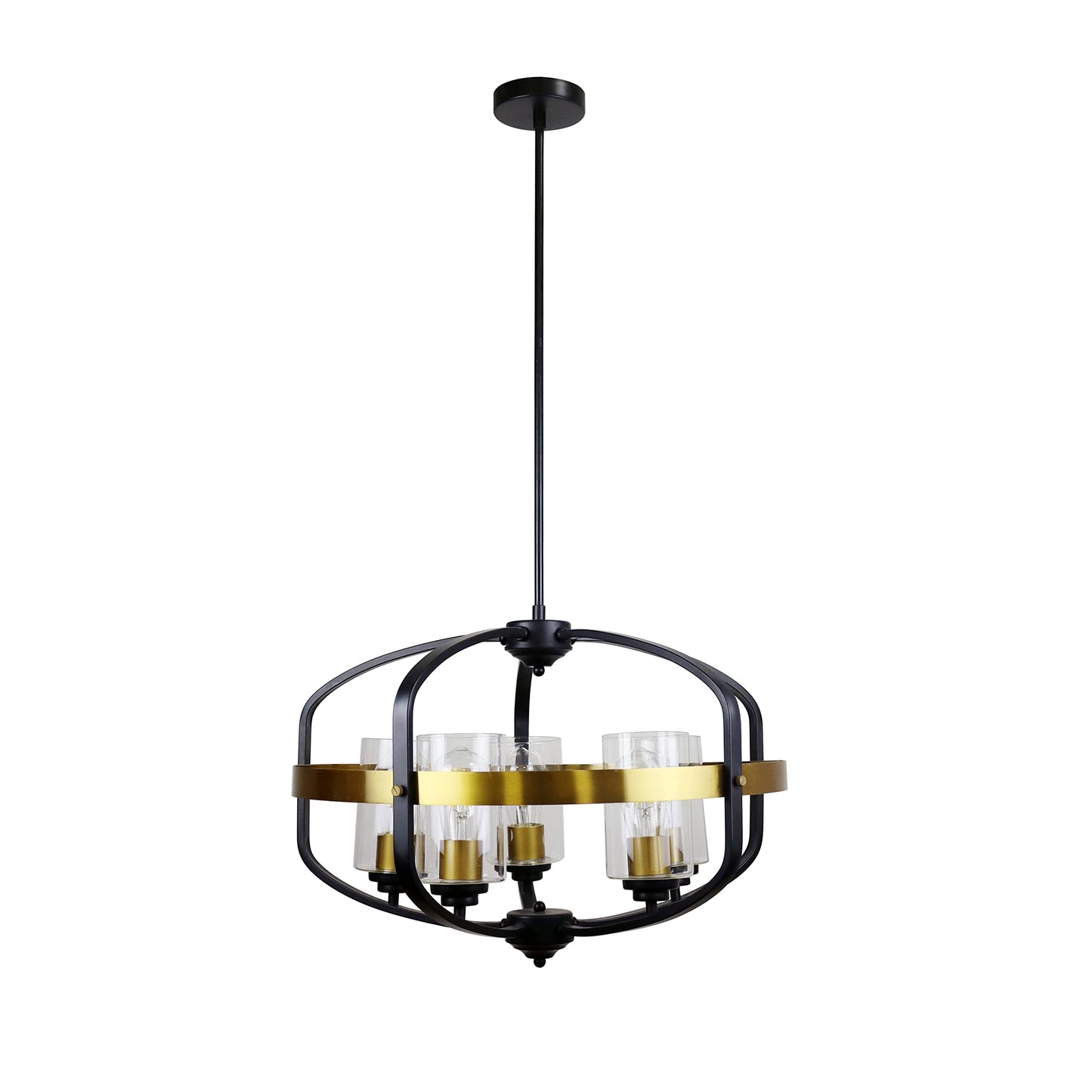 Chloe Lighting Pendant Light, 5 Light, Metal, Two Toned, 24in Wide, Model CH6R802TT24-UP5