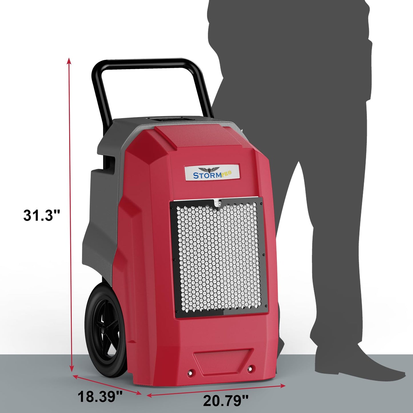 ALORAIR 180 PPD Commercial Dehumidifier with Pump, LGR Technology, Heavy-duty for Water Damage Restoration, Flood Cleanup and Basements, 6-Year Warranty, Storm Pro (Red)