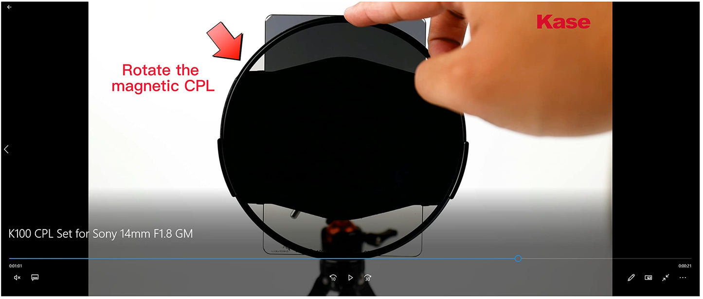 Kase K9 100mm Filter Holder Kit + 150mm Magnetic ExoHolder + CPL Compatible with Sony FE 14mm F1.8 GM Lens