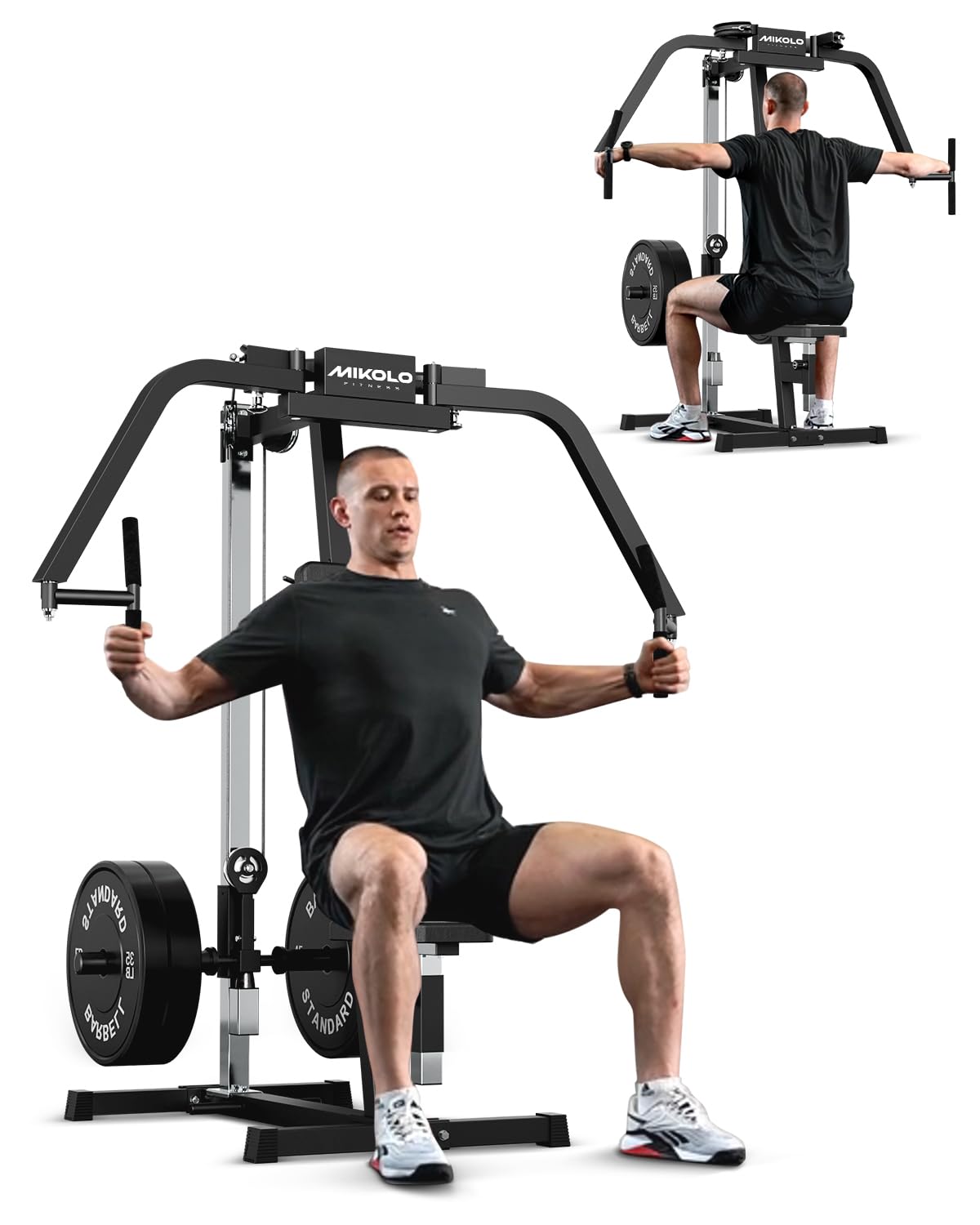 Mikolo Chest Fly Machine, PEC Fly and Reverse Delt Machine, 400 lbs Upper Body Specialty Machine for Pectoral and Rear Deltoid with Band Pegs, Chest, Back, and Shoulder Training for Home Gym