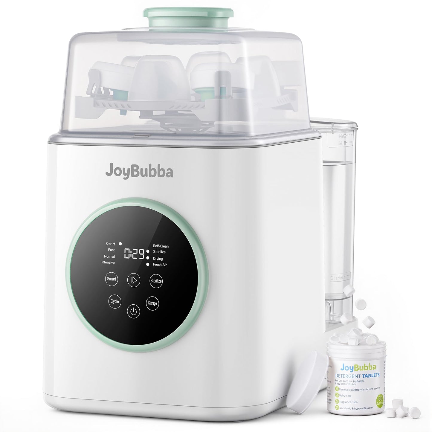 JoyBubba Bottle Washer, Sterilizer & Dryer – 4-in-One Cleaner for Baby Bottles, Pump Parts & Baby Essentials with 3 High-Temp Sterilization Modes, Includes 60 Cleaning Tablets – Saves Time & Effort.