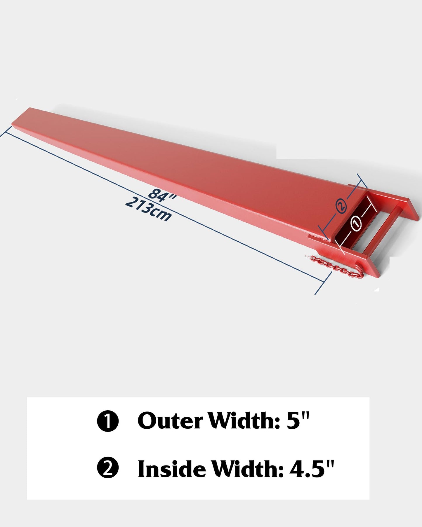 84 Inch Forklift Pallet Extensions, 4.5 Width Fork Extensions Width, 5500 LBS Capacity,Heavy Duty Fork Extensions for Forklifts, 1 Pair Forklift Extensions for Forklift Truck