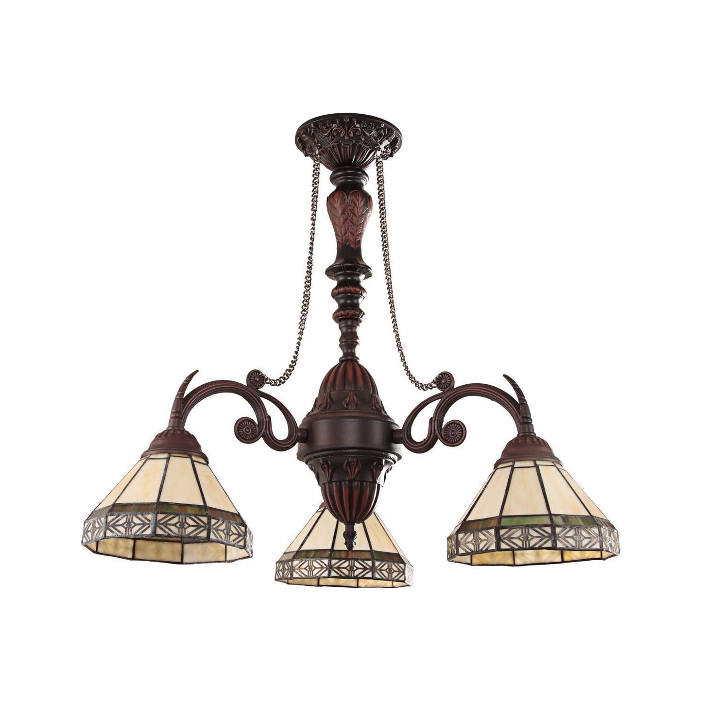 Chloe Lighting Mini Chandelier, 3 Light, Tiffany-Style, Multicolor Glass, 21in Wide, Model CH31315MI21-DC3