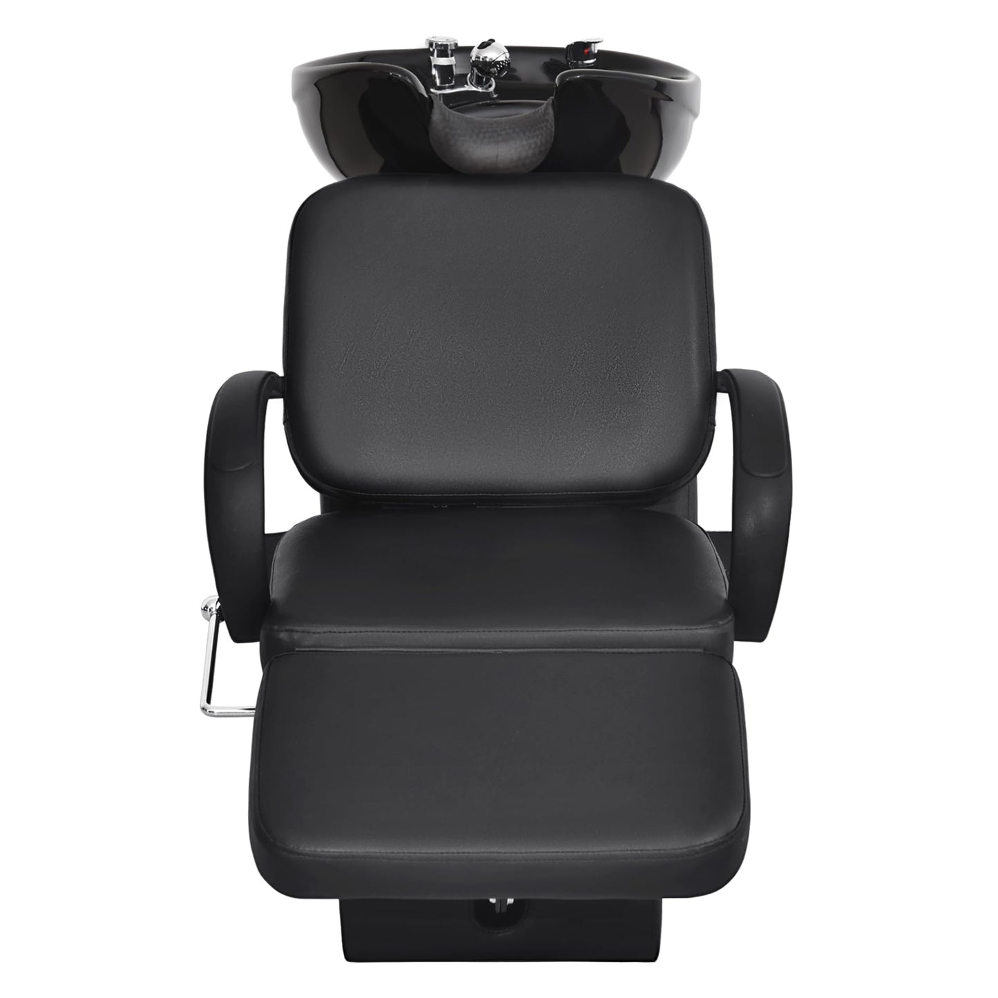 BarberPub Ceramic Bowl Shampoo Chair, Adjustable Backwash Sink, Hair Stylist Barber Chairs for Salon Beauty Spa Tattoo Unit Station 9051