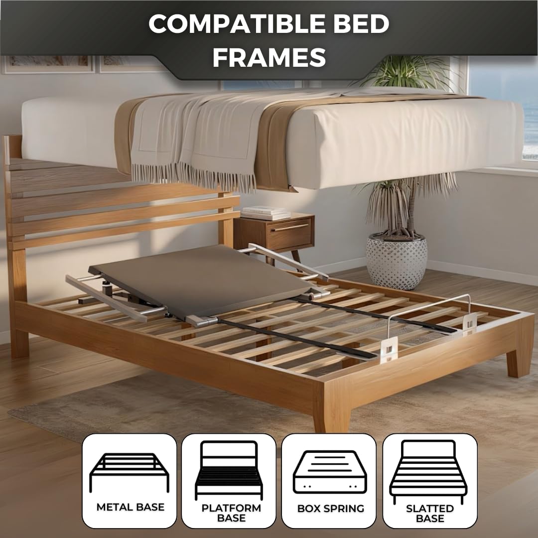 Boyd Sleep Twin Adjustable Bed Kit – Motorized Head Incline Base with Wireless Remote, Easy Assembly, Zero Clearance, Converts Mattress & Frame into Adjustable Bed