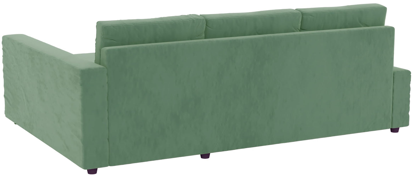 HomeTown Market Heavy Duty Velvet Friheten Sofa Cover Replacement Compatible with IKEA Friheten Sofa Bed Sleeper Sectional Corner Slipcover (Velvet Lighter Green Left)