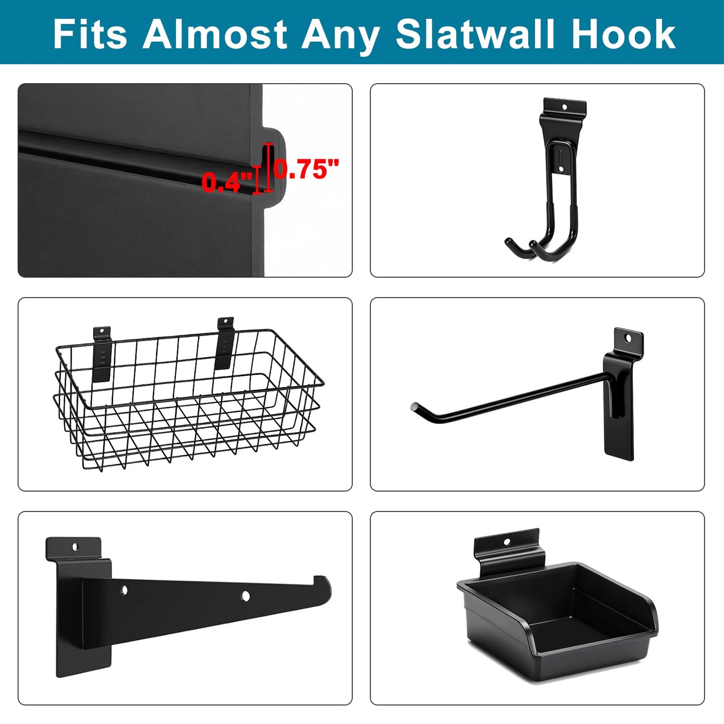 Dmprosel PVC Slat Wall Paneling 4x8 ft, Black Slatwall Panel for Garage Organization Storage System, Garage Wall Organizer, Waterproof Slat Board for Bathroom, Laundry Room, Garden Tool