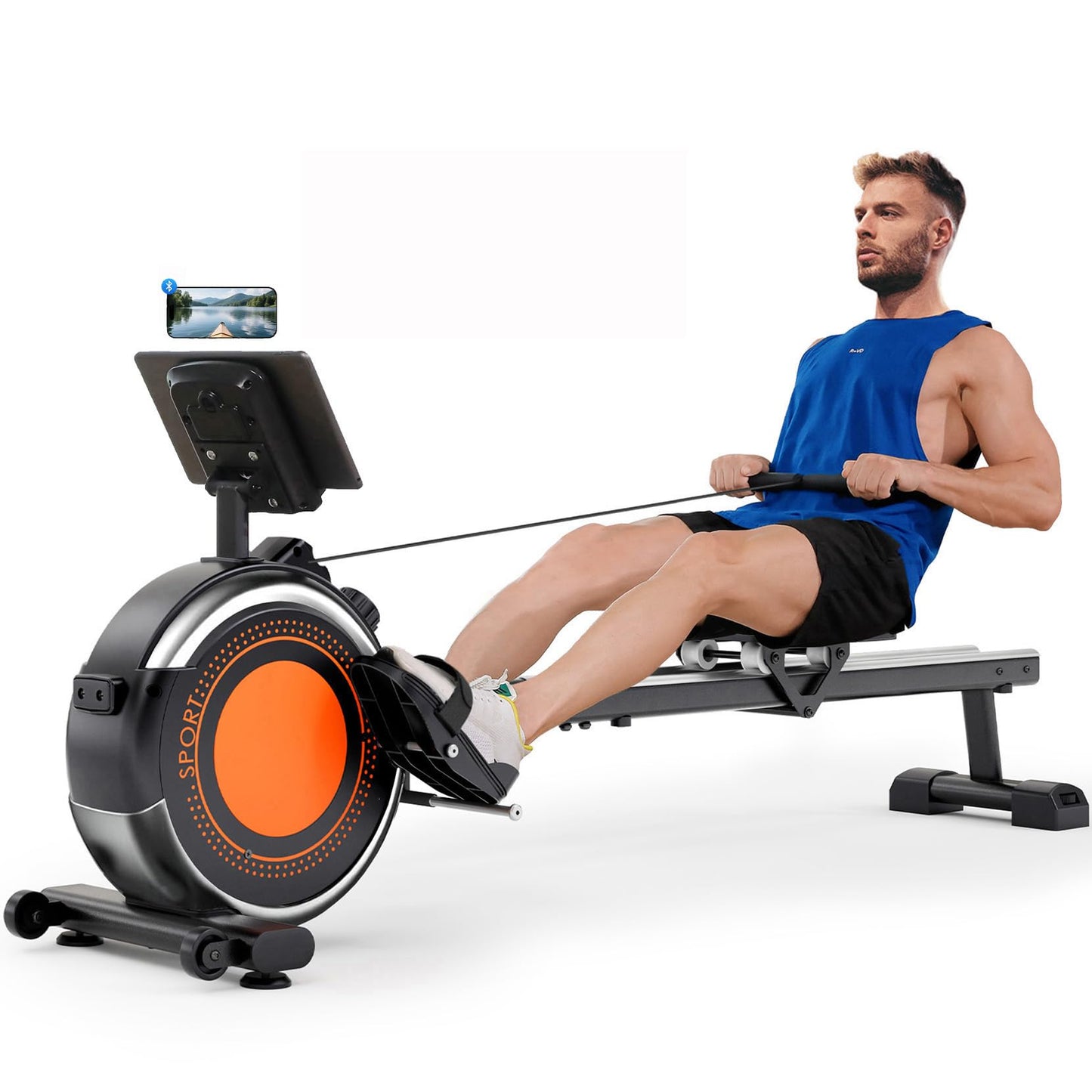 Dripex Rowing Machines for Home, Upgraded Rowing Machine Magnetic Rower, Max 360 LBS, 16 Levels of Workout Resistance, Dual Slide Rail, App Compatible, LCD Monitor, Row Machine for Gym Exercise