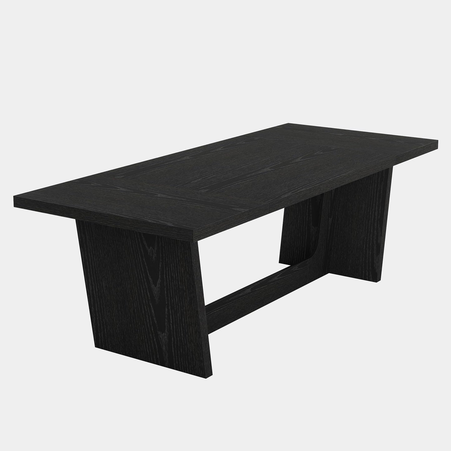 Tribesigns 6 FT Conference Table, 71" Rectangular Meeting Table for Office Conference Room, Large Executive Seminar Desk for 6-8, Wooden Business Boardroom Table with Heavy-Duty Pedestal Base, Black