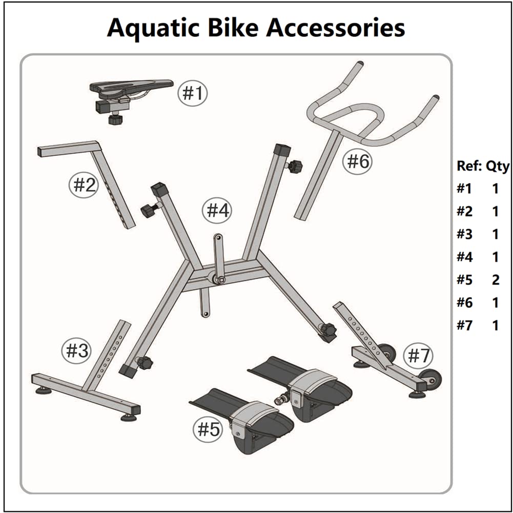 Latourreg Aquatic Fitness Equipment of 316L Stainless Steel Aquatic Bike In Swimming Pool Water Bike Fitness Equipment Underwater Bike for Exercise