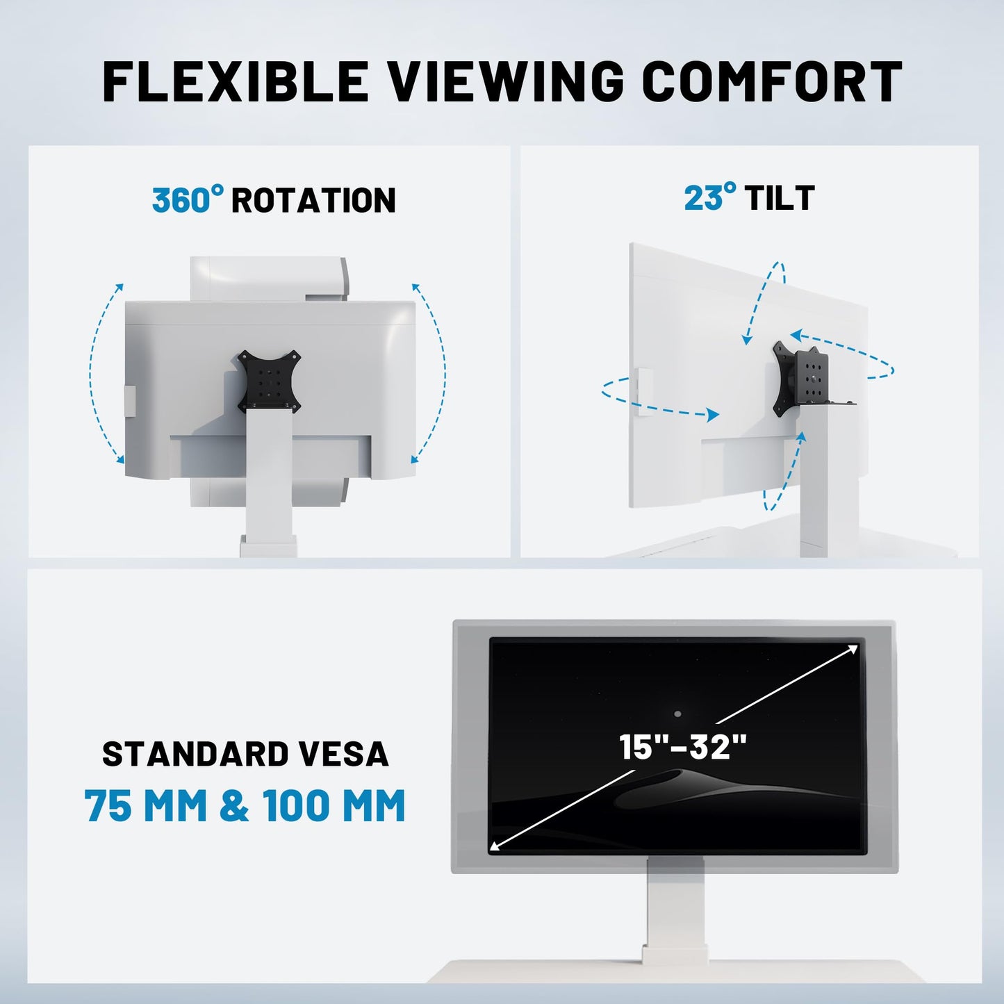 Electric Standing Desk Converter 28" Wide, Height Adjustable Desk Riser, Computer Workstation, Sit-Stand Convertor for Home, Office, School (White, 1 Arm Included)