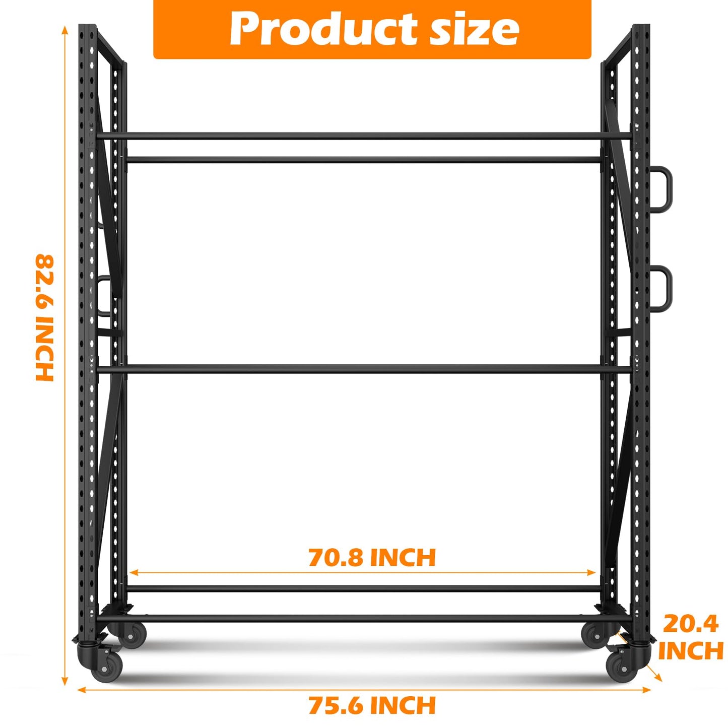 NULTRUMA Industrial 3-Tier Storage Rack, Single Entry Steel Rack for Passenger & Light Truck Tires, 1100lb Capacity, Adjustable Height, 60" W x 18" D x 84" H, for Garage Warehouse Auto Shop