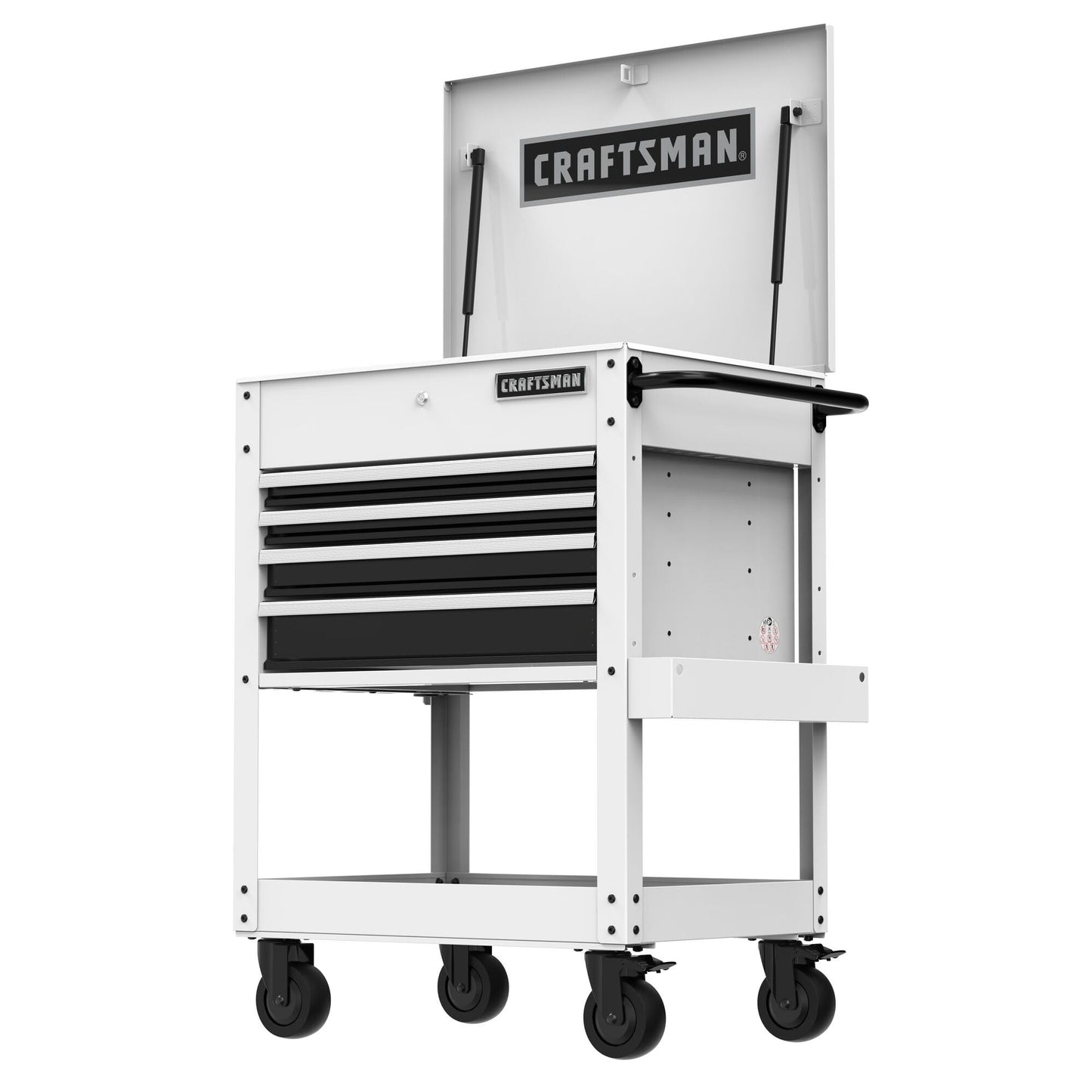 CRAFTSMAN Rolling Tool Chest with Drawers, Tool Box with Wheels and 4 Drawers, Power Outlets and USB, Protective Liner, Steel Utility Cart Storage Cabinet, Supports up to 700 lbs, White (CMST98276WW)