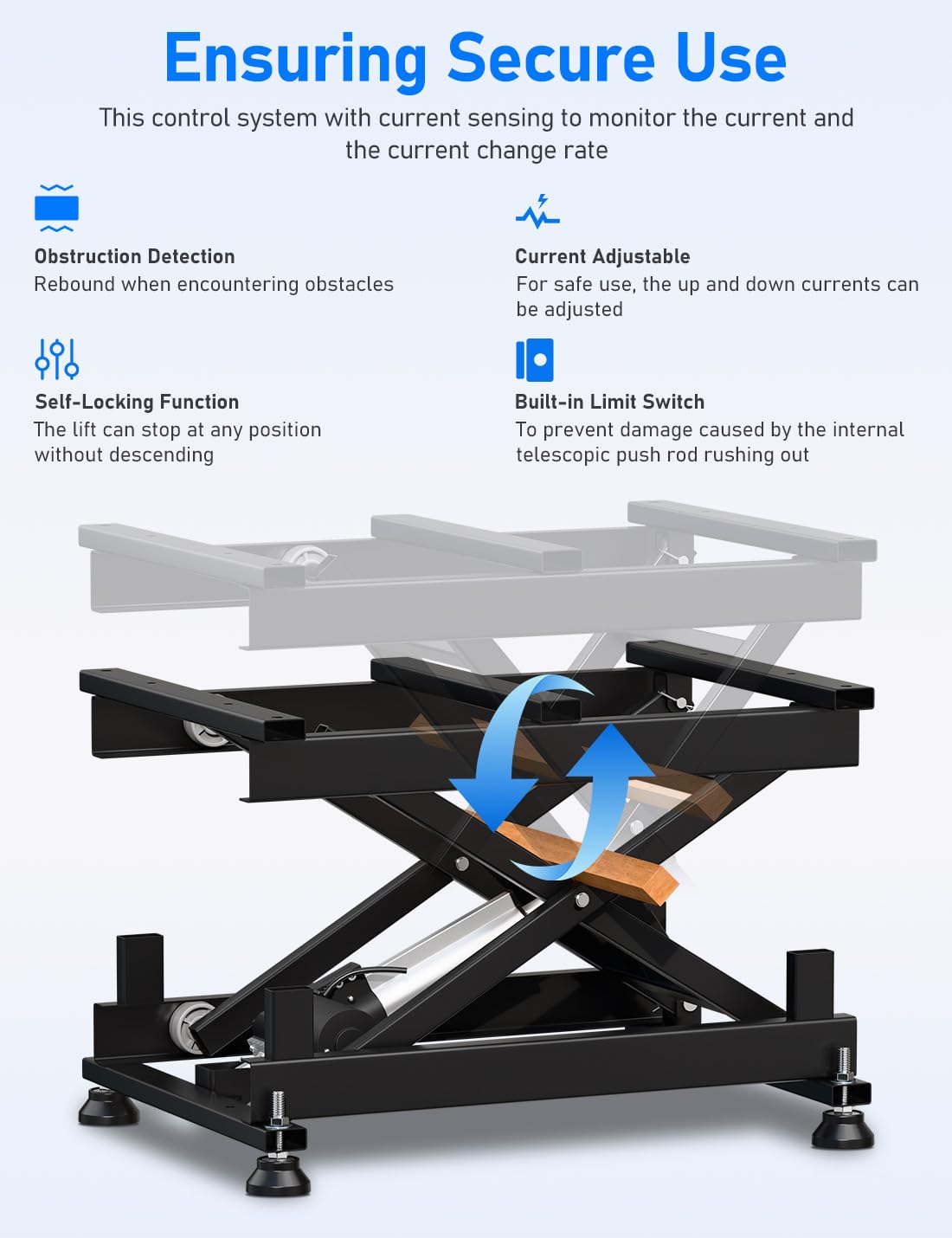 DIHOOL Electric Scissor Lift Table 330Lbs, 210-580MM,8-23in Height Adjustable Lifting Platform