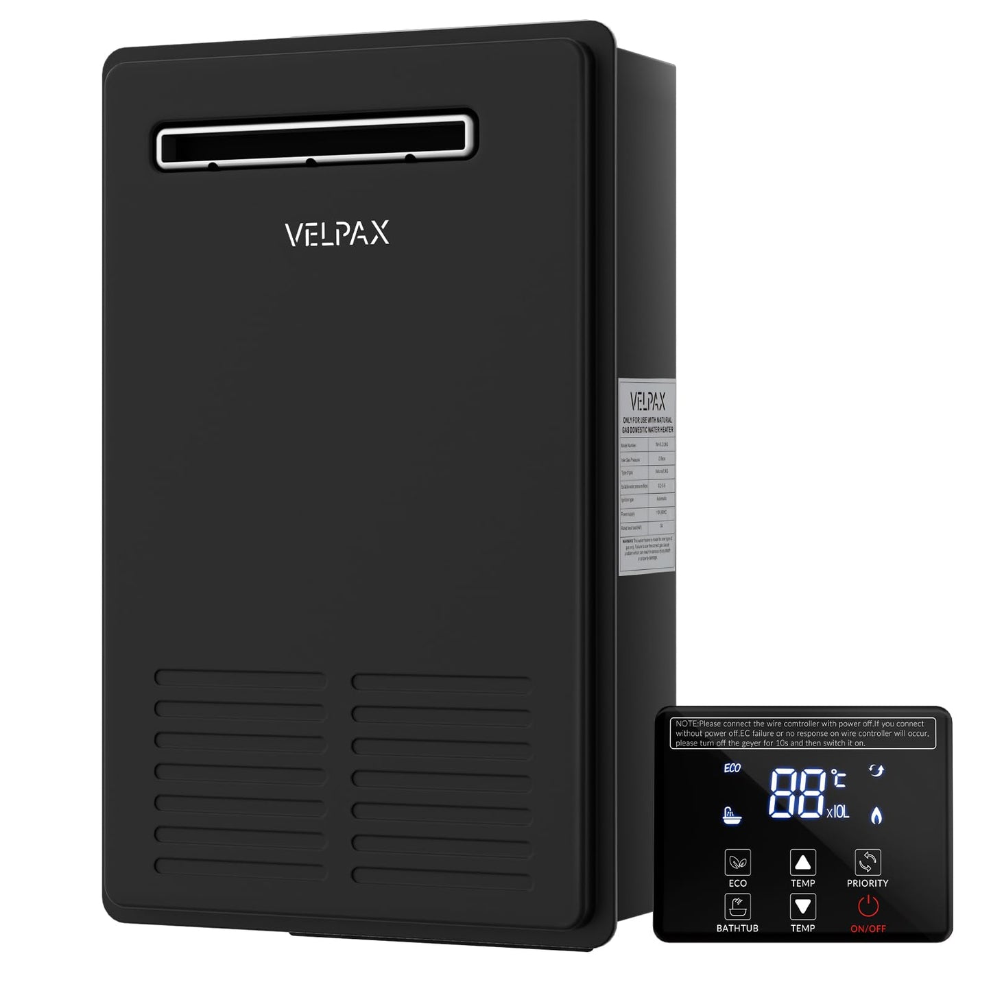 Natural Gas Tankless Water Heater,5.26GPM 20L Outdoor,Instant Hot Natural Gas Water Heater with Fahrenheit Digital Display,Multi-Protection