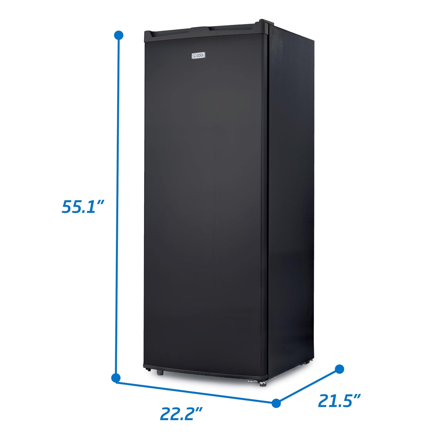 Commercial Cool Upright Freezer, Stand Up Freezer 6 Cu Ft with Reversible Door, Black