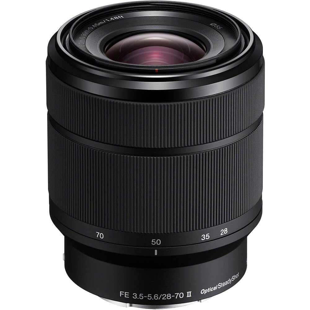 Sony ILCE-7M5M/B a7 V Full-Frame Mirrorless Camera with 28-70mm II Lens Bundle with FE 50mm F1.8 Lens, Flash Speedlight, 72" Monopod, 64GB Card, Corel Photo Video Suite, Deco Photo Camera Bag + More