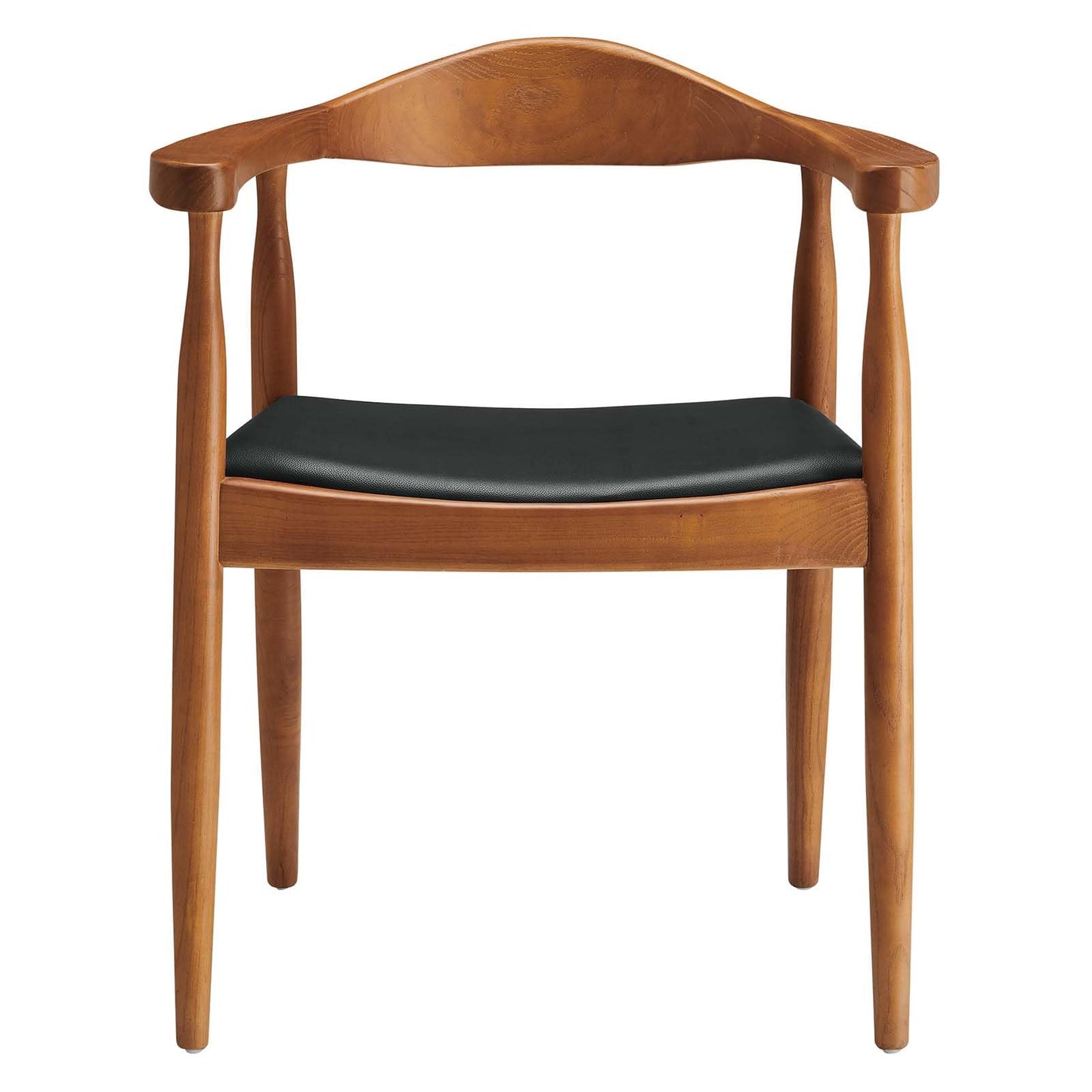 Modway Presidential Mid-Century Modern Faux Leather Upholstered Dining Armchair in Black