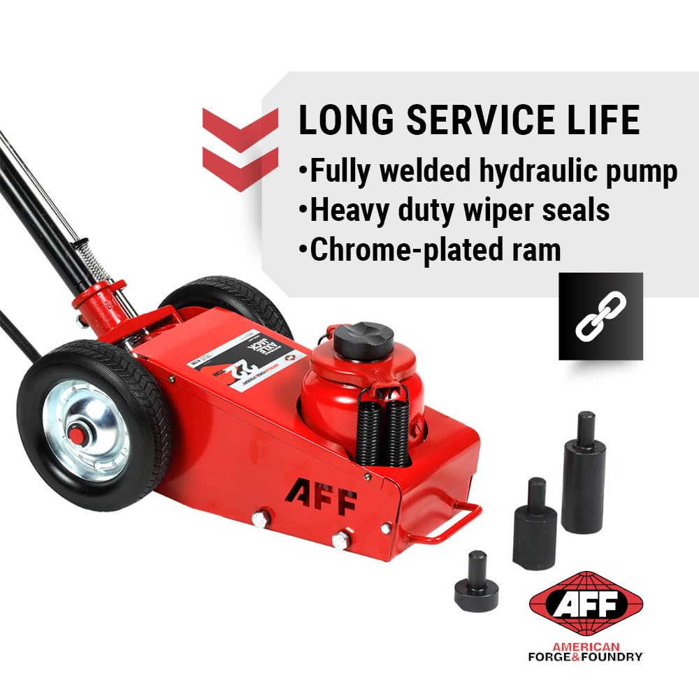 AFF 22 Ton Axle Jack - Single Stage Air Assist Hydraulic Truck Jack with 3 Piece Extension Kit