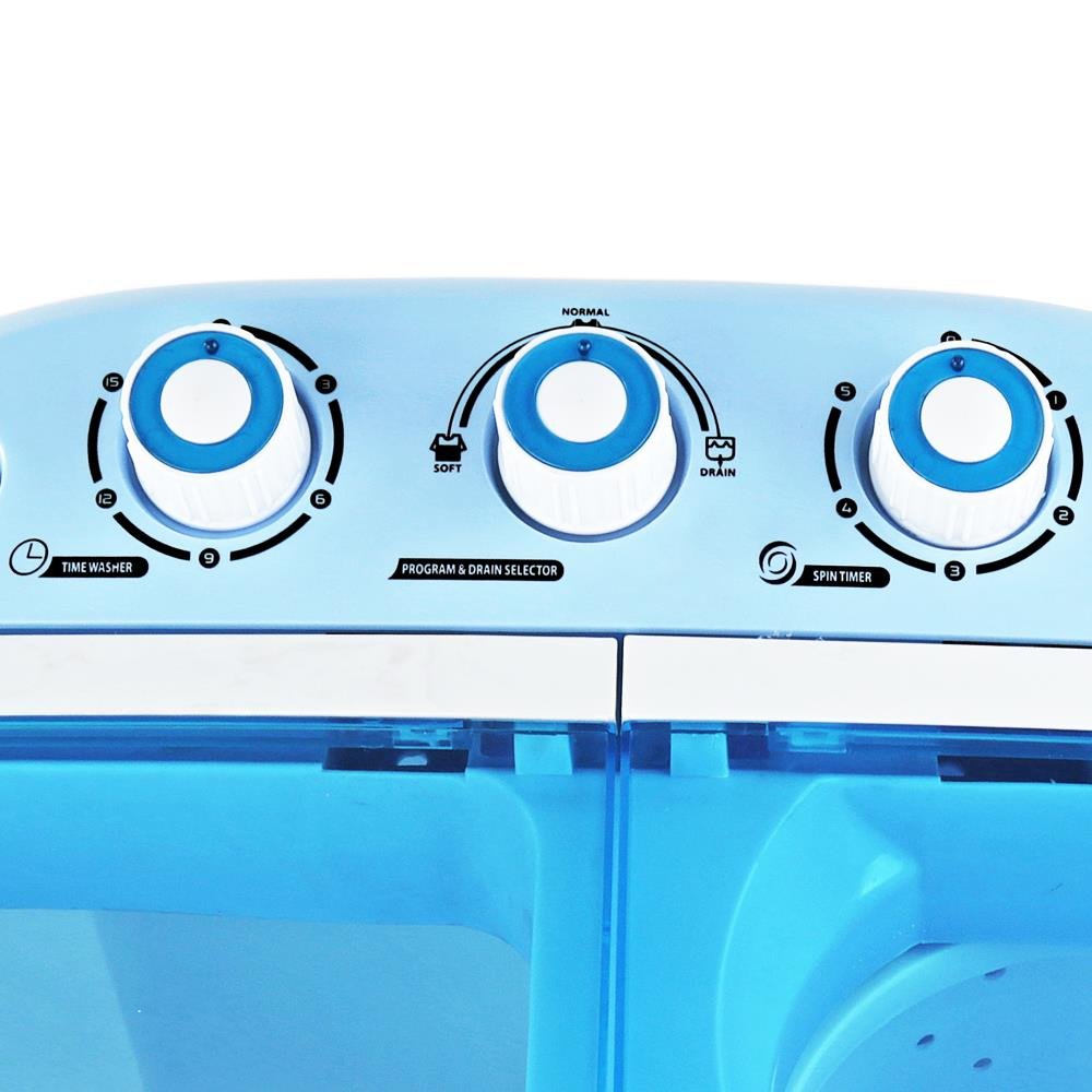 Pyle Upgraded Version Pyle Portable Washer & Spin Dryer, Mini Washing Machine, Twin Tubs, Spin Cycle w/Hose, 11lbs. Capacity, 110V - Ideal For Compact Laundry