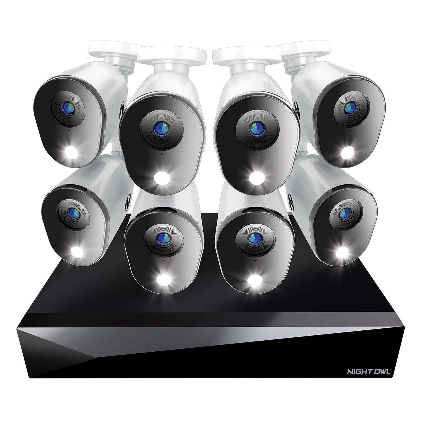 Night Owl 2-Way Audio 20 Channel DVR Video Home Security Camera System with (8) Wired 1080p HD Indoor/Outdoor Deterrence Cameras and 1TB Hard Drive (Add up to 4 Wi-Fi Cameras) (8 Camera)