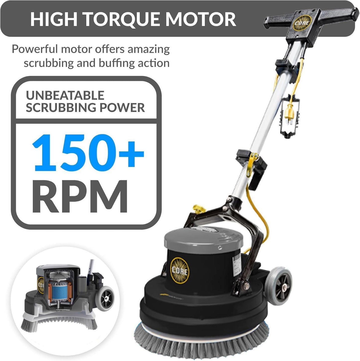 Prolux PLC15 15" Loaded Heavy Duty Single Pad Commercial Polisher Floor Buffer Machine Scrubber