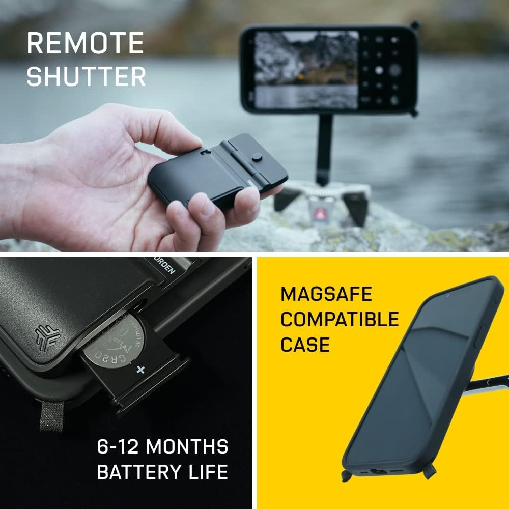 FJORDEN Pro Bundle for iPhone 16 Pro - Includes Camera Grip, (MagSafe Compatible) iPhone Case, Black Rope Strap & Carry Case - Shoot Like A Pro With Your iPhone