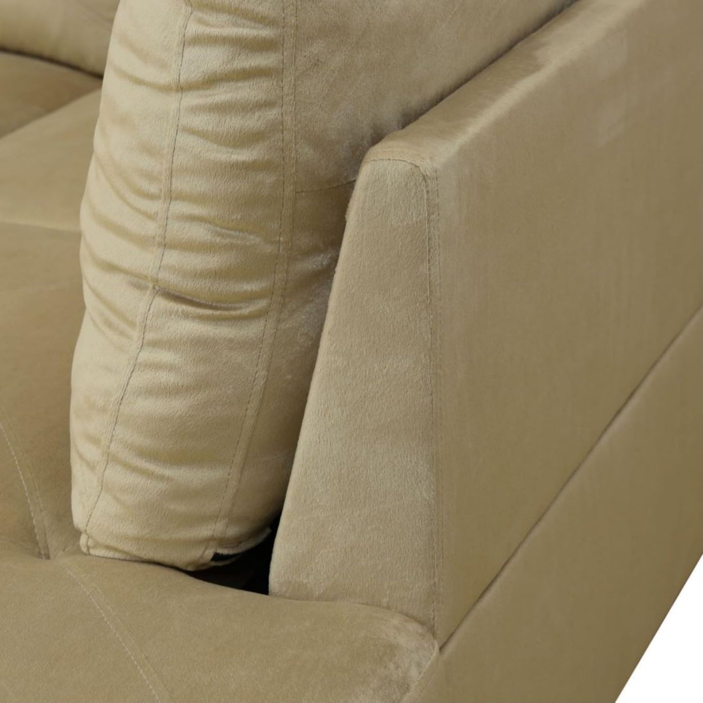 UOCFYK Beige L-Shaped 3-Piece Microfiber Sofa with Storage Ottoman Set, Sectional Couch Sofa Set for Living Room, Office, Small Space